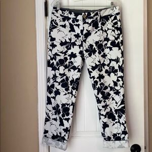 Tommy Hilfiger Black/White Floral Print Capris